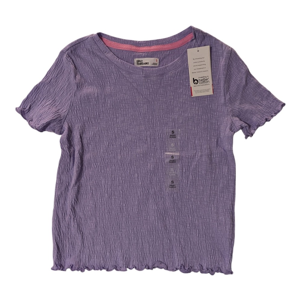 BBC-2 Epic Threads Solid Textured T-Shirt Little Girls Small - Sand Verbena